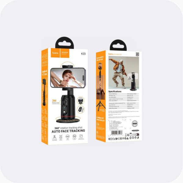 Hoco K23 Lotus Smart 360 Degrees Auto Face Tracking Black Color - Image 6